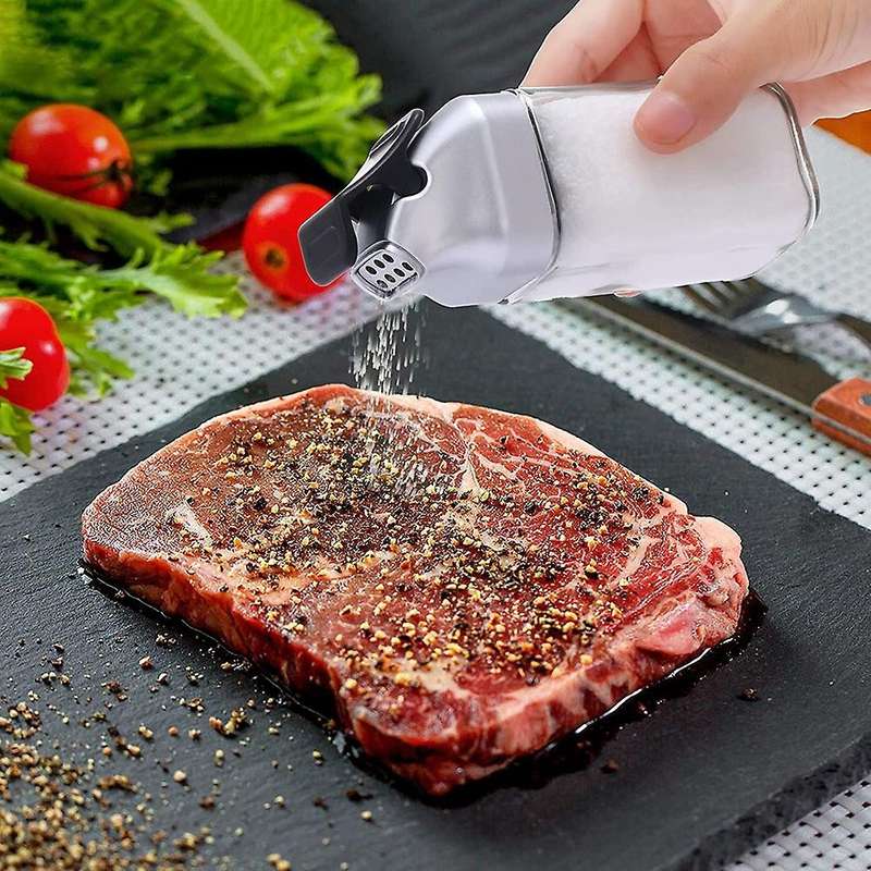 Salt and Pepper Shakers Set, Spice Dispenser with Sealed Lid