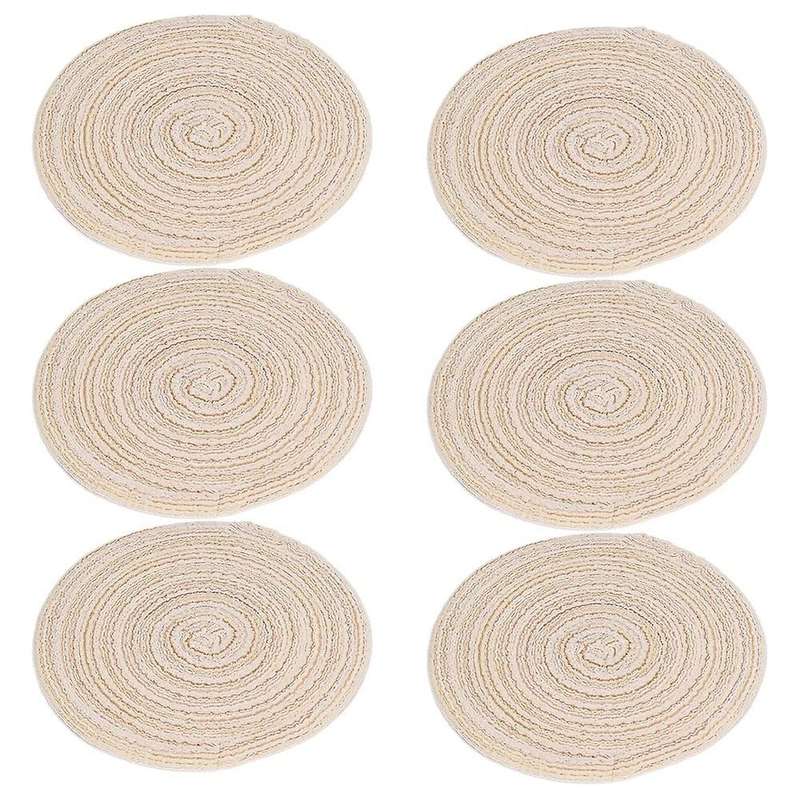 6pcs Pot Trivets Large Braided Woven Trivet Coaster,trivet Pad Beige
