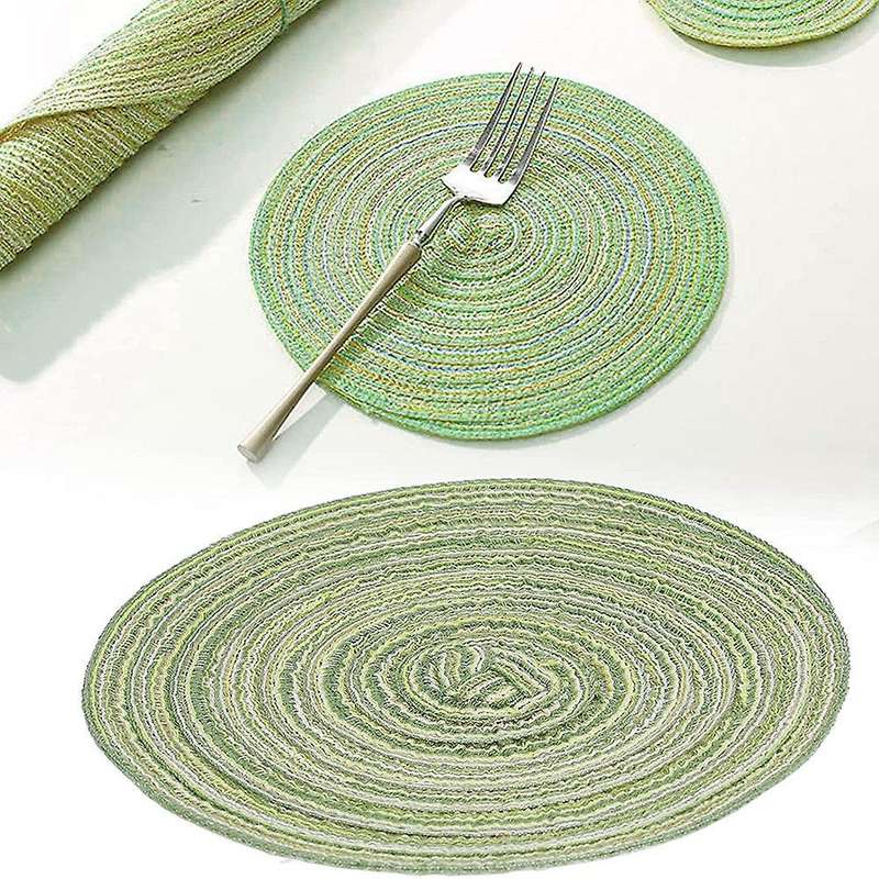 6pcs Pot Trivets Large Braided Woven Trivet Coaster,trivet Pad Green
