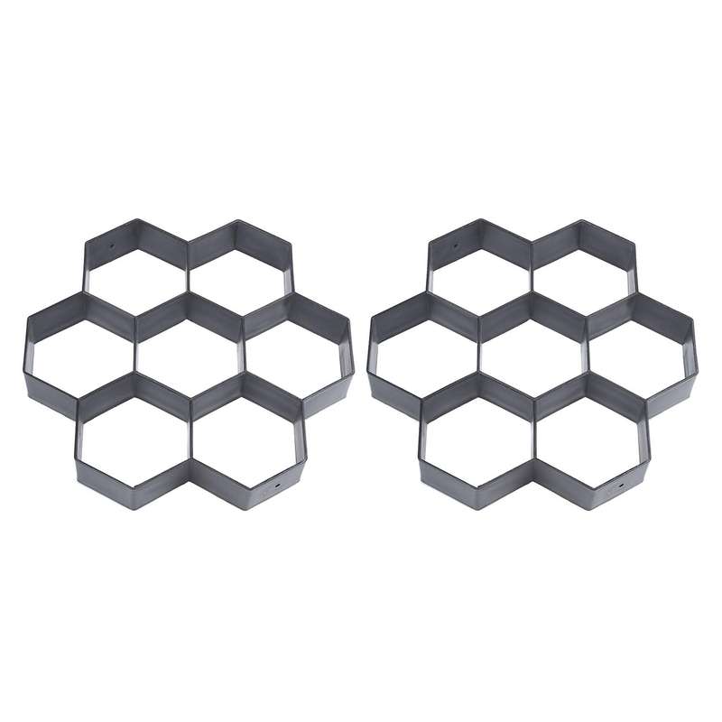 2x Stepping Concrete Paver Mold Garden Paving Stone Molds 30x30cm