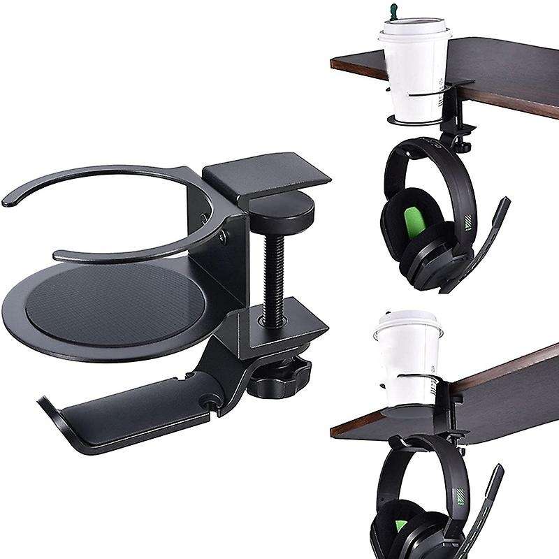 2 In 1 Pc Gaming Headset Stand 360 Rotating Headphone Holder