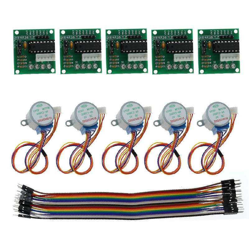 5pcs 5v Stepper Motor+uln2003+dupont Line Stepper Motor Driver Board