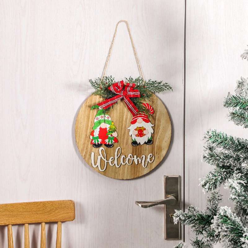 Christmas Door Hanger Wooden Sign Supermarket Store Cafe
