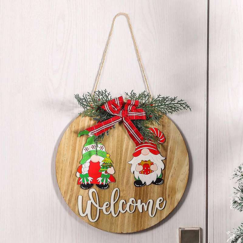 Christmas Door Hanger Wooden Sign Supermarket Store Cafe