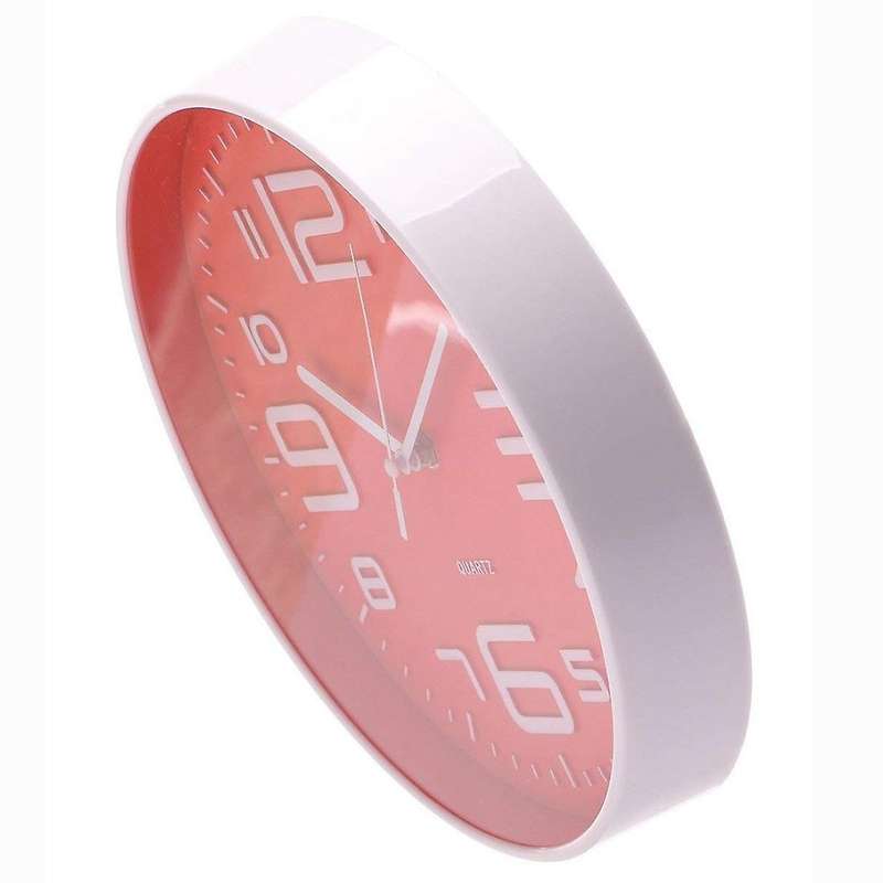 3d Number Quiet Wall Clocks Battery Operated 10 Inch Red