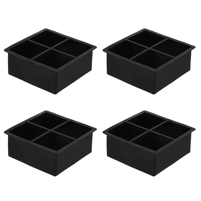 Silicone Ice Square Trays - Set Of 4 Square Ice Square Molds