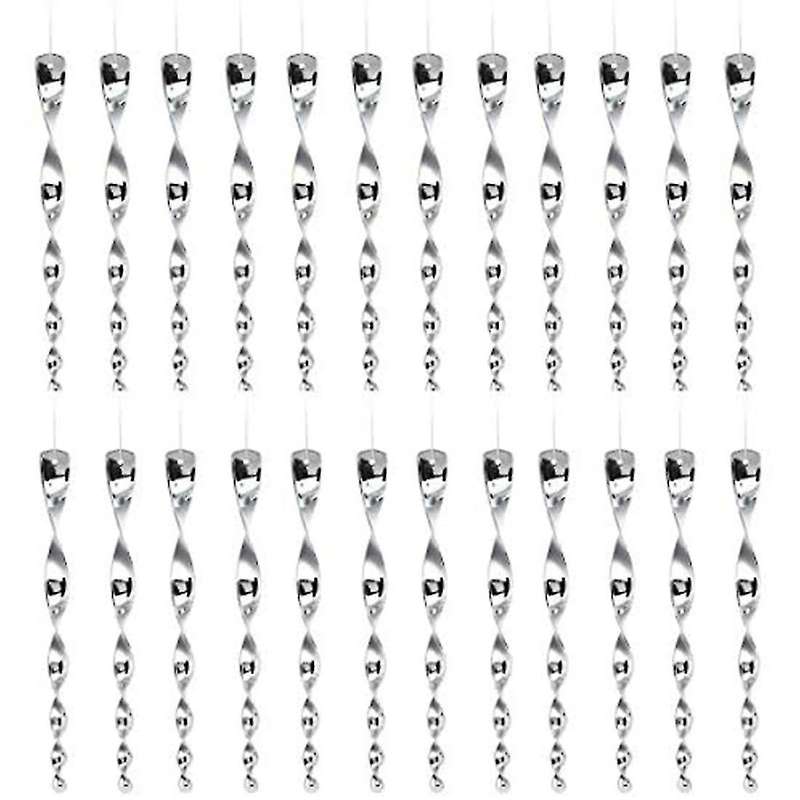 24 Pcs Reflective Bird Scare Rod Spiral Deterrent Device Bird Hanging