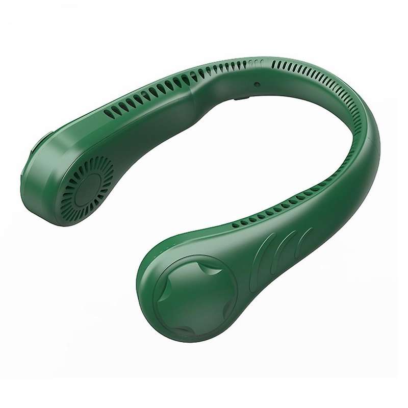 Hanging Neck Portable Personal Wearable Neckband Leafless Fan Green