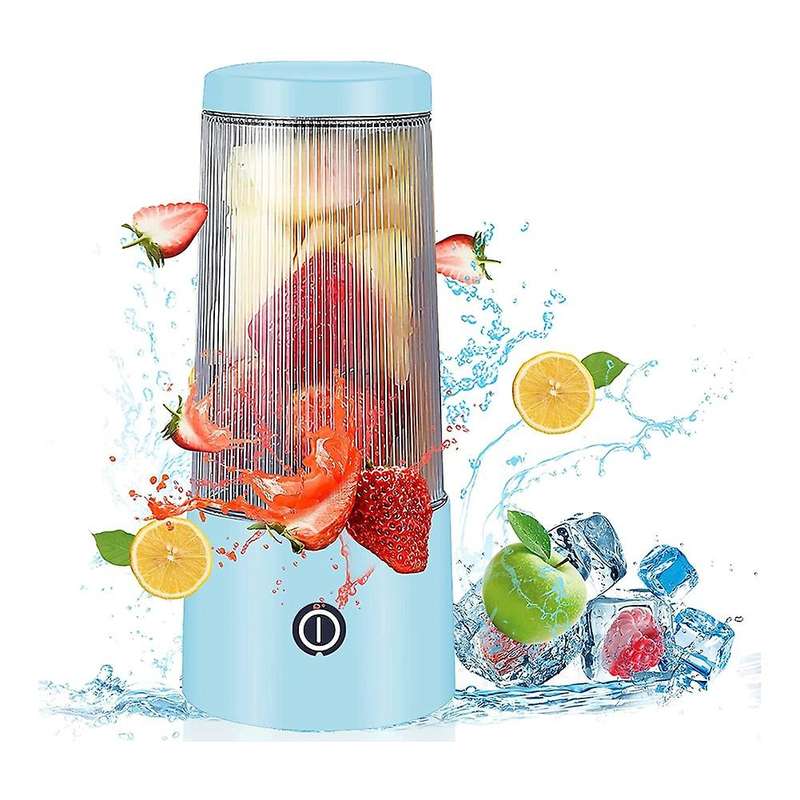 Portable Blender, Usb Mixer with 6 Blades,personal Size Cup (blue)