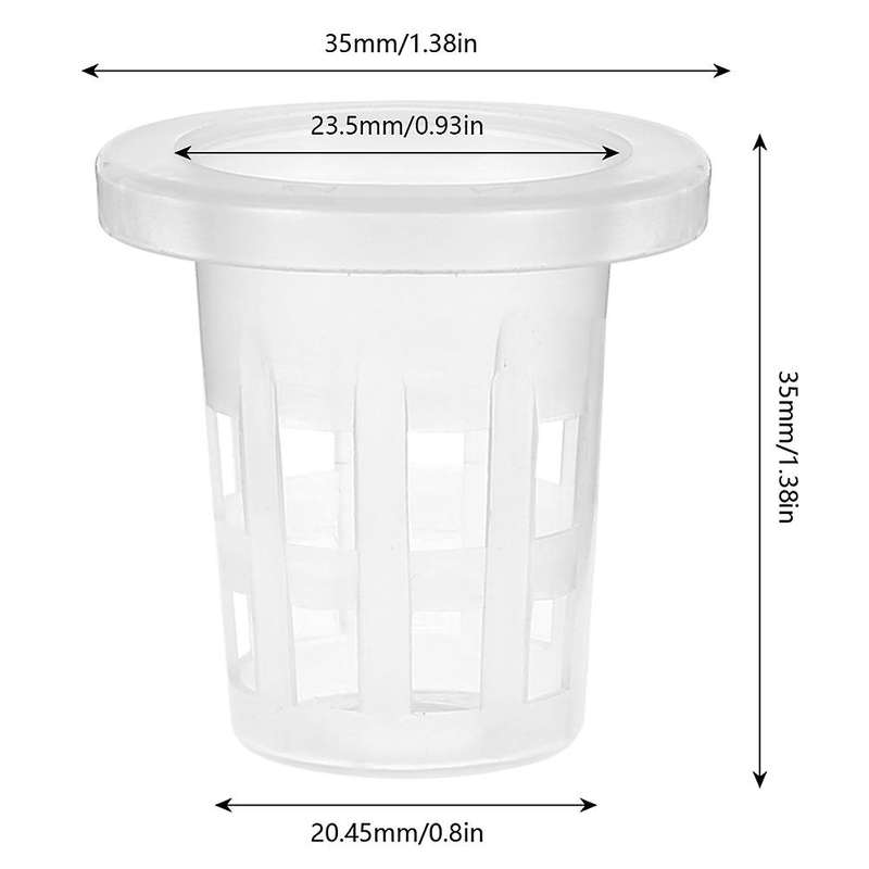 100pcs Plant Grow Net Nursery Pots Cup Hydroponic Mesh Transparent