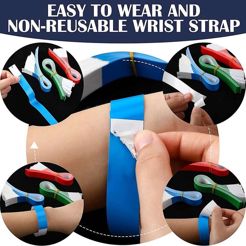 600pcs Waterproof Hand Bands Neon Wrist Bands (red, Green, Blue)