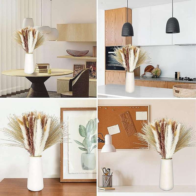 90 Pcs Natural Dried Pampas Grass, for Home Decor, Boho Decor,wedding