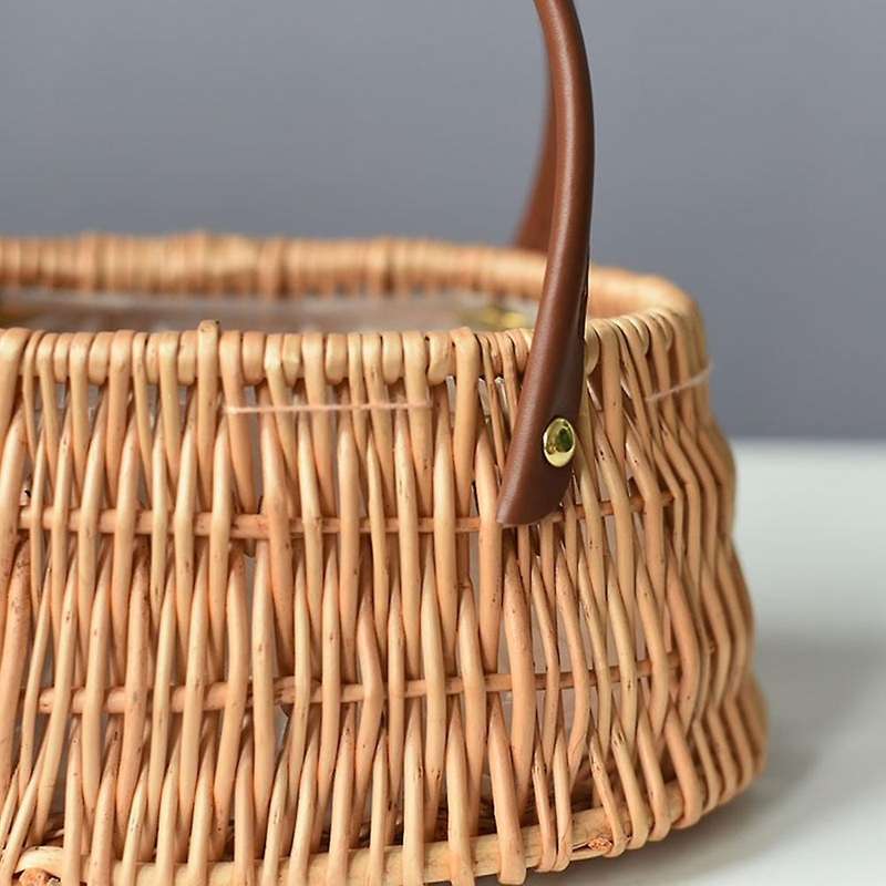 Oval Weaving Flower Basket Vintage Style Picnic Basket with Handle