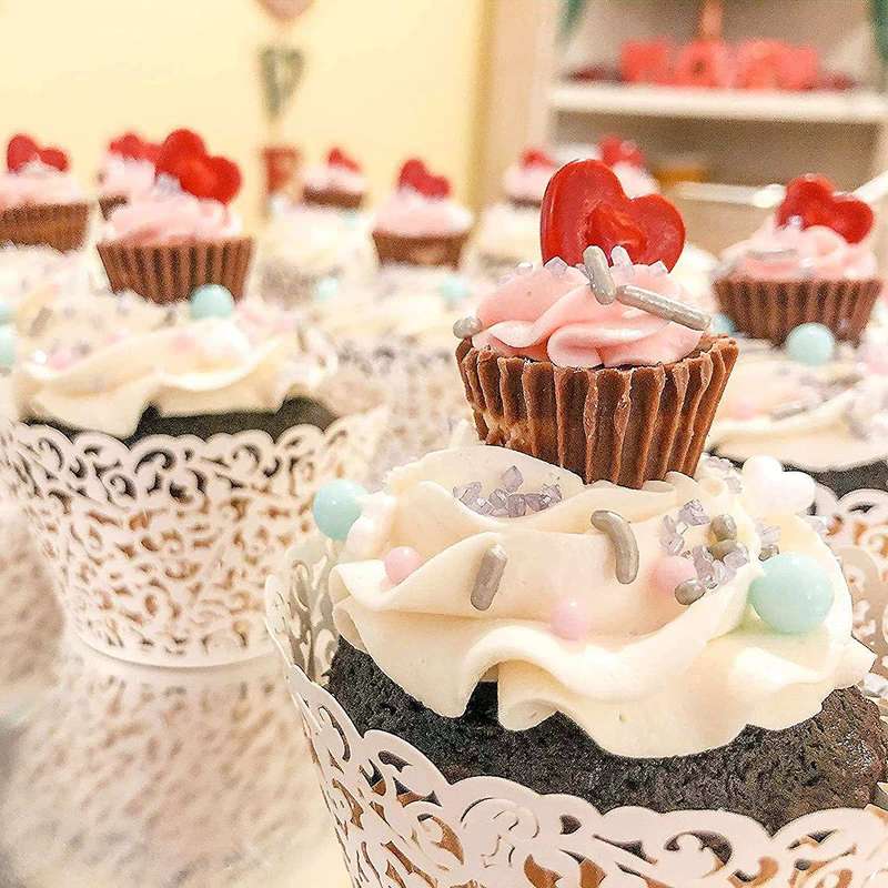 150pcs White Cupcake Wrappers Cupcake Papers for Birthday Party Decor