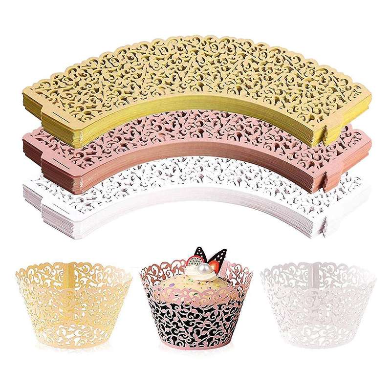150pcs White Cupcake Wrappers Cupcake Papers for Birthday Party Decor