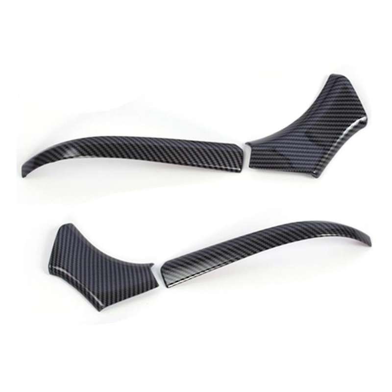 Car Side Door Rearview Mirror Frame Cover Trim Carbon Fiber Abs,rhd