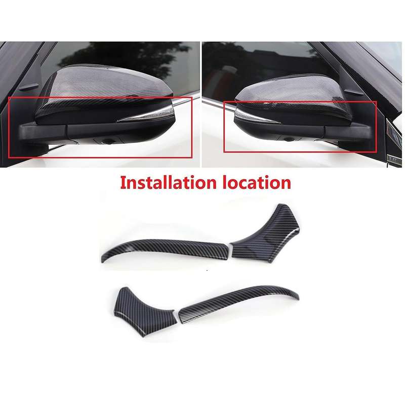 Car Side Door Rearview Mirror Frame Cover Trim Carbon Fiber Abs,rhd