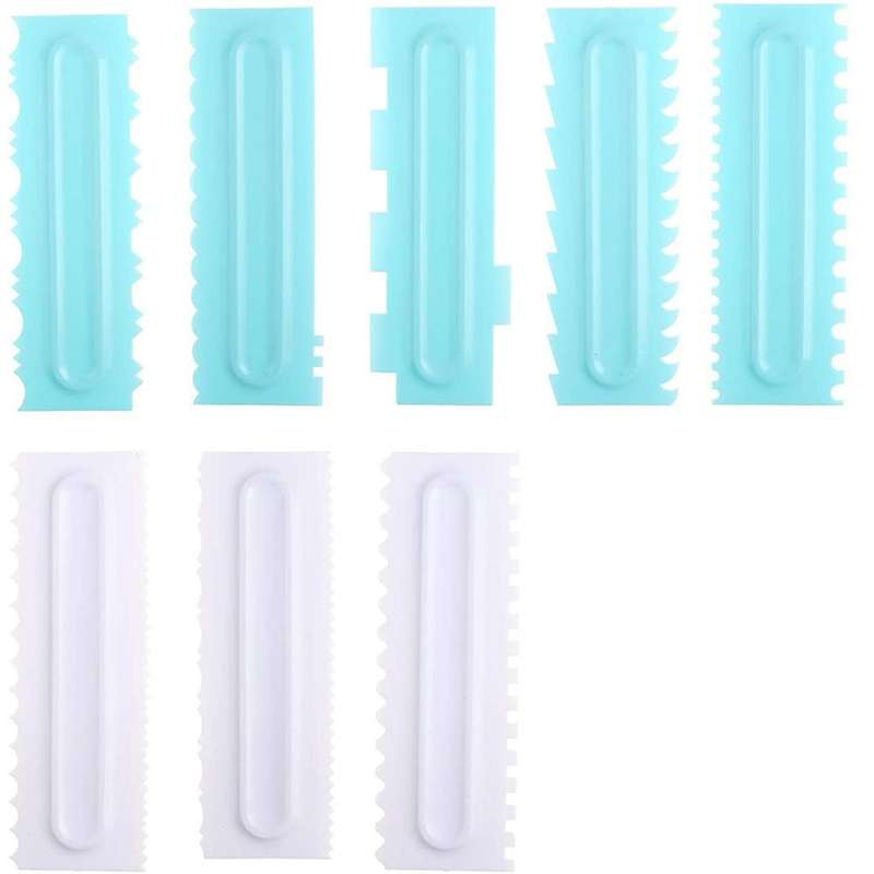 8 Pieces Sawtooth Cake Scraper Set, Multiple Style Edges for Cake