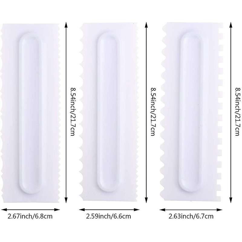 8 Pieces Sawtooth Cake Scraper Set, Multiple Style Edges for Cake