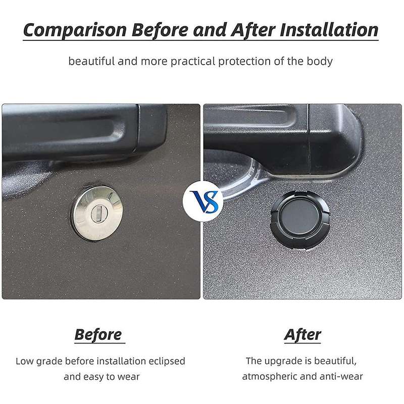 Door Lock Trim Cover External Accessories Trim, Abs Matte Black