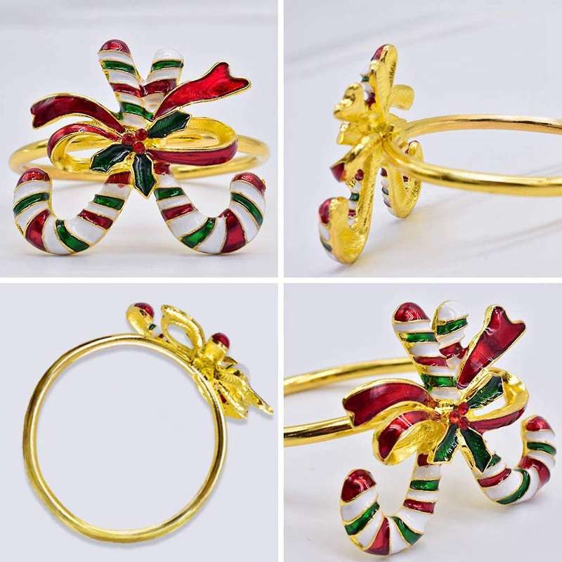 6 Pack Napkin Rings for Wedding , Christmas for Casual Or Formal