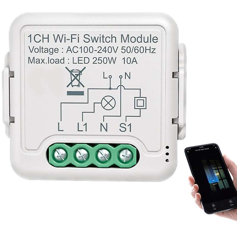 Tuya Wifi Switch Module with Dual Way Control, for Alexa,home(1 Gang)