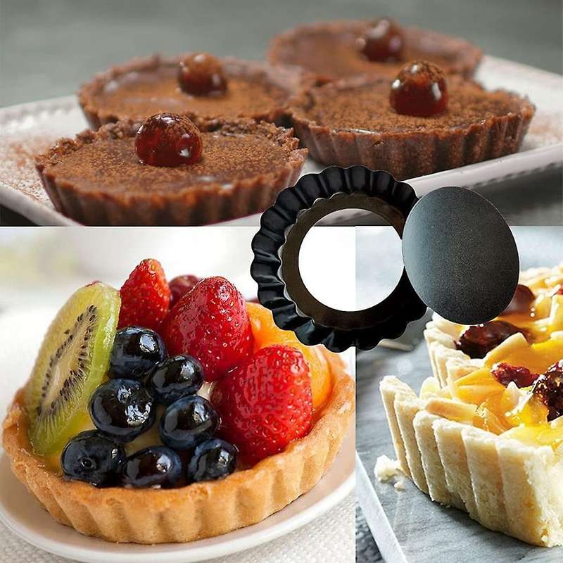 Mini Tart Pans 3 Inch with Removable Bottom Round Nonstick Quiche Pan