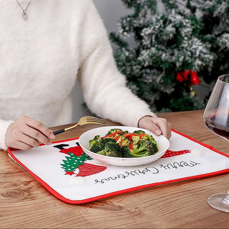 Christmas Table Mat Set Of 4, with Santa Claus Printed, Table Mat