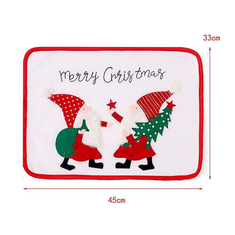 Christmas Table Mat Set Of 4, with Santa Claus Printed, Table Mat