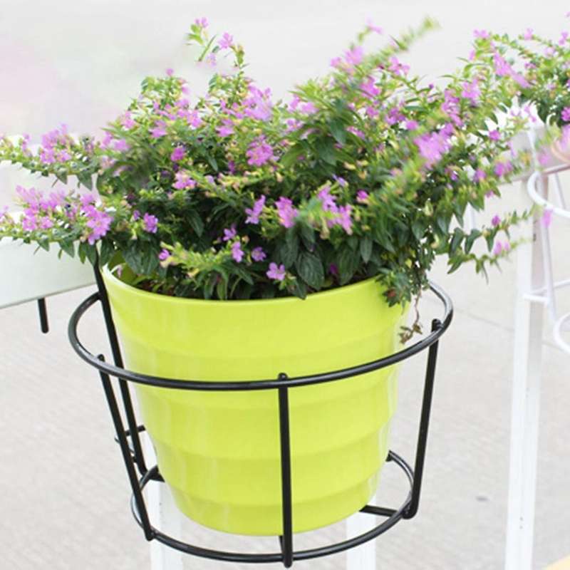 4pcs Hanging Railing Planters Pot Holders Plant Iron Racks Small