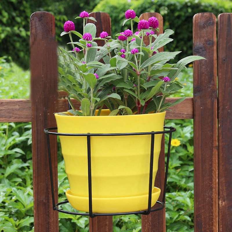 4pcs Hanging Railing Planters Pot Holders Plant Iron Racks Small