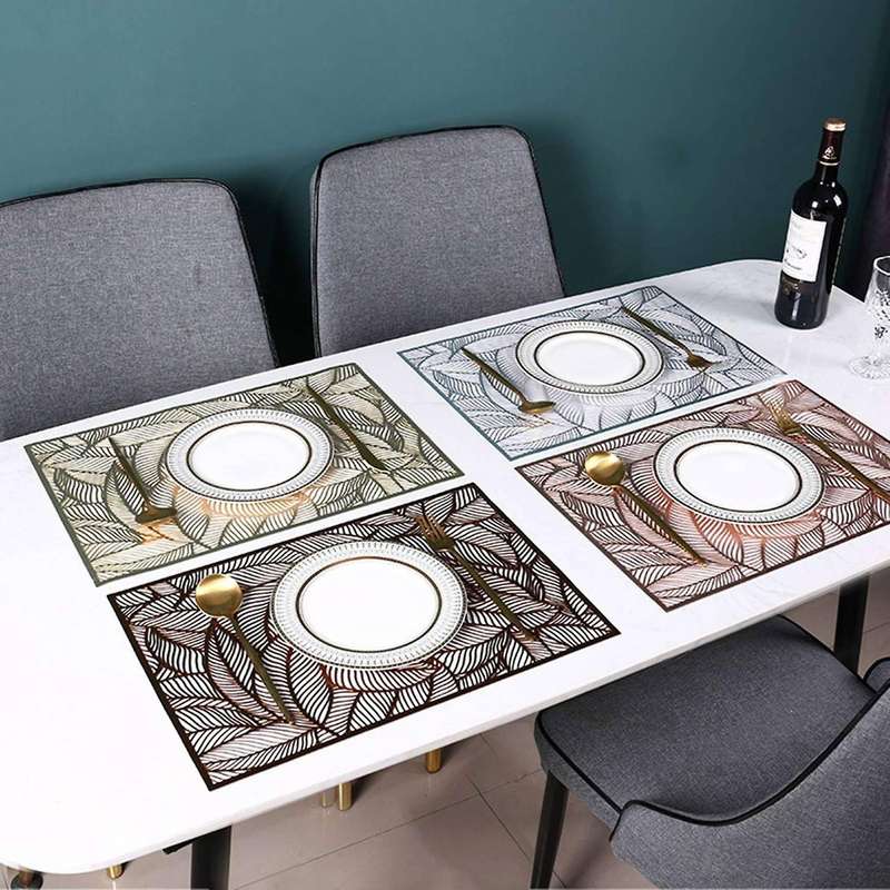 Rectangular Placemats for Dining Table Hotel Bronzing Coffee Placemat