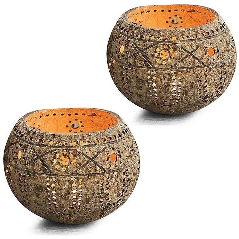 Handmade Coconut Shell Candle Holder for Tealight Pillar,storage Bowl