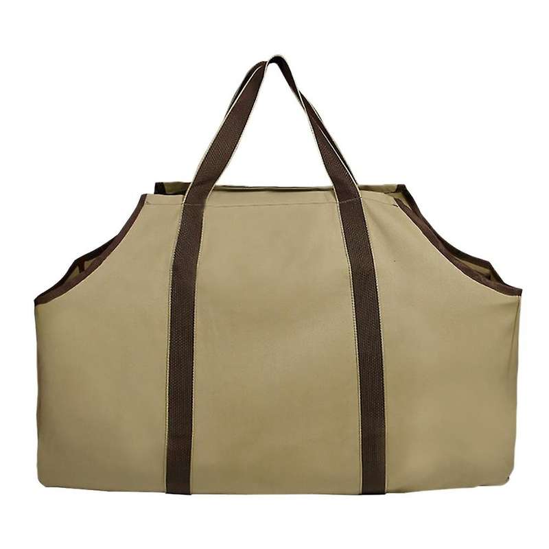 Log Storage Holder Carrier Canvas Firewood Bag Durable Tote Bag - F