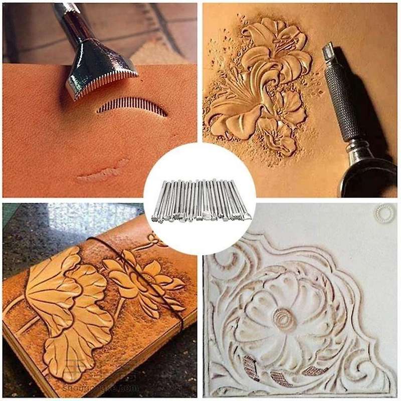 20pcs Printing Tools Diy Metal Leather Processing Saddle Stamping