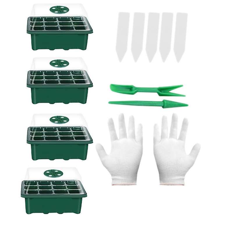 Seed Starter Tray,12-cell Seed Propagator Tray, Plastic Seeding Tools