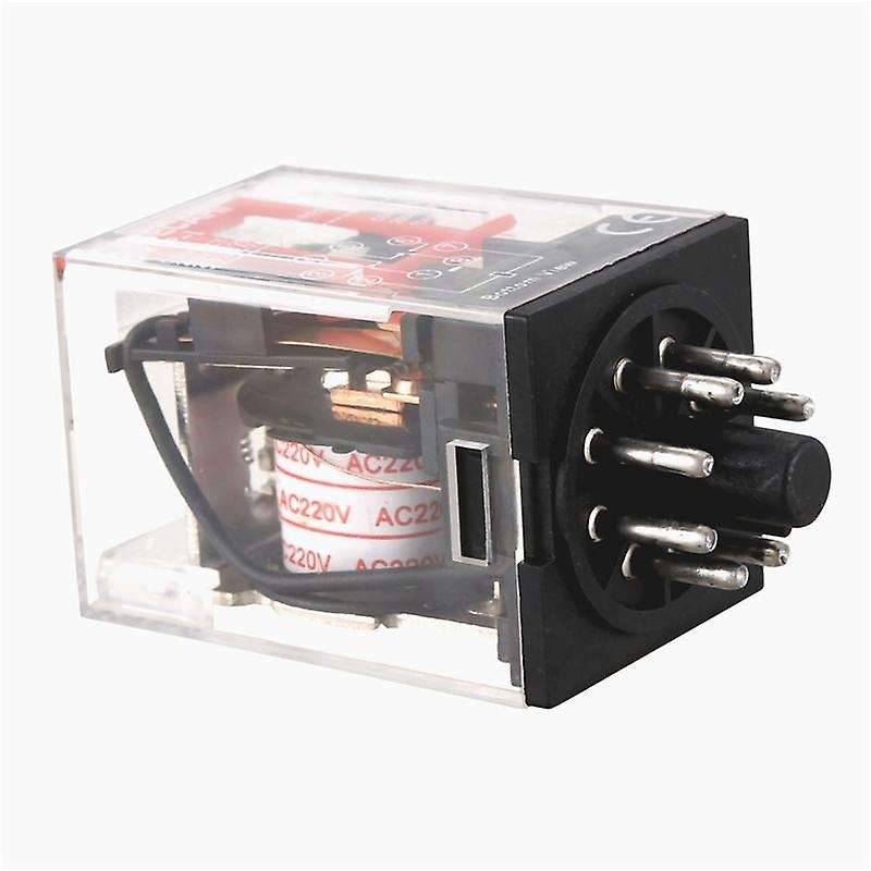 3x Mk2p-i Clear Shell Dpdt Ac220v Coil Power Relay Socket Base