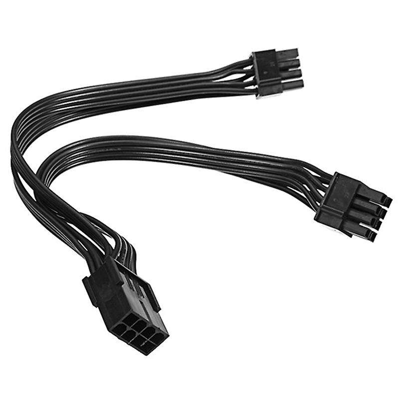 6 Pcs 8p Female to Dual 6+2pin Male Card One In Two Power Cord 20cm