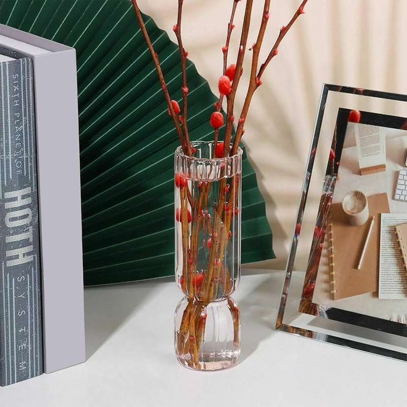 Vase Home Small Hydroponic Plant Glass Bottle Decor Flower Vase C