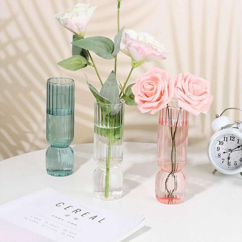 Vase Home Small Hydroponic Plant Glass Bottle Decor Flower Vase C