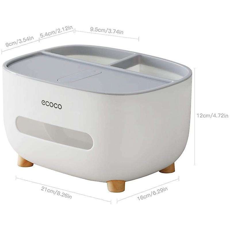 Ecoco Tissue Box Cover Holder with Storage, Napkin Tissue Box