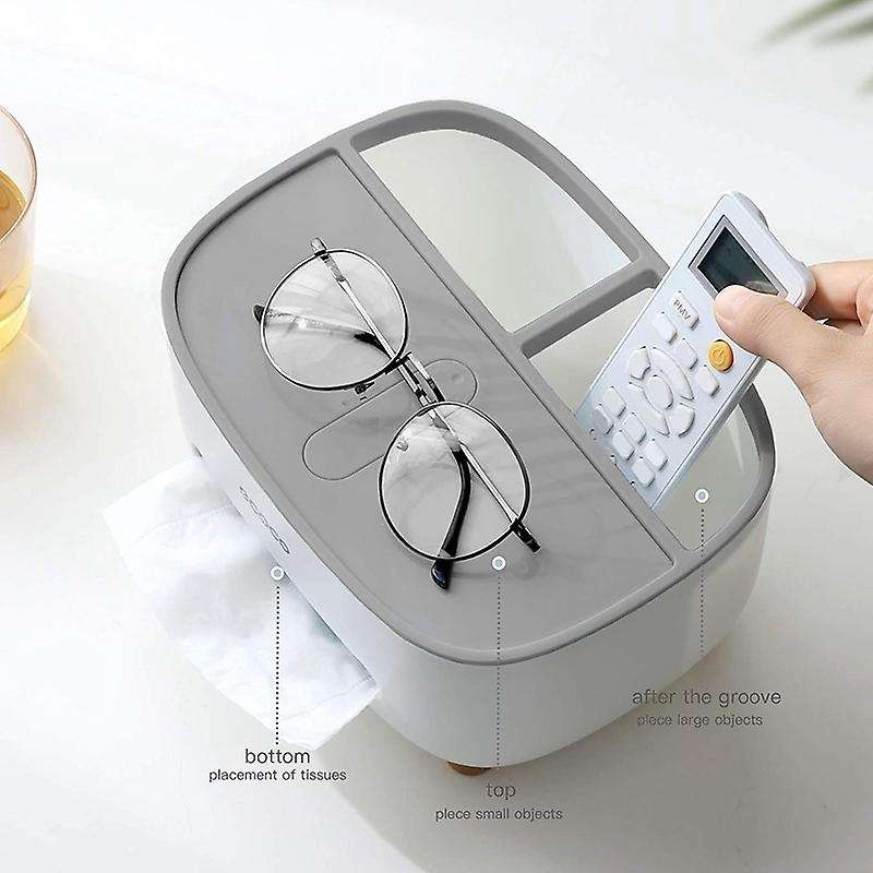 Ecoco Tissue Box Cover Holder with Storage, Napkin Tissue Box