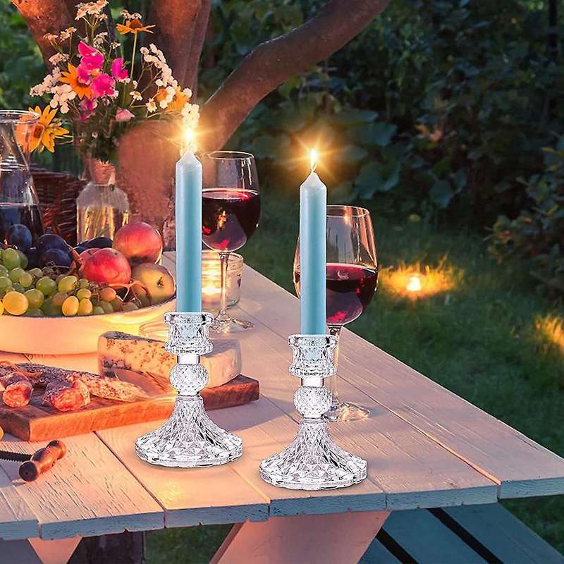 Transparent Candle Holder Glass Cone Christmas Party Celebration
