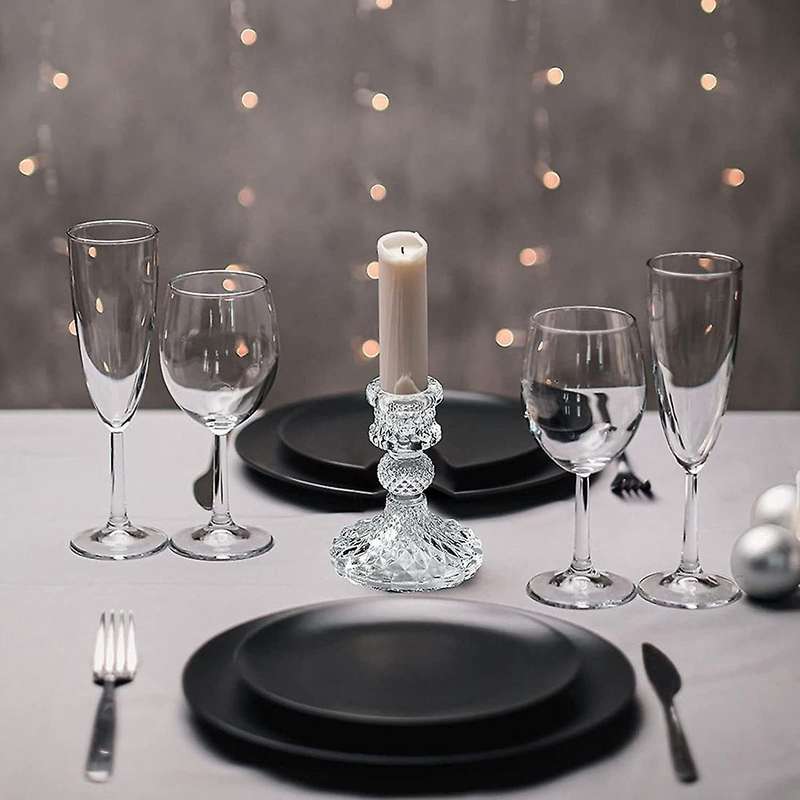 Transparent Candle Holder Glass Cone Christmas Party Celebration