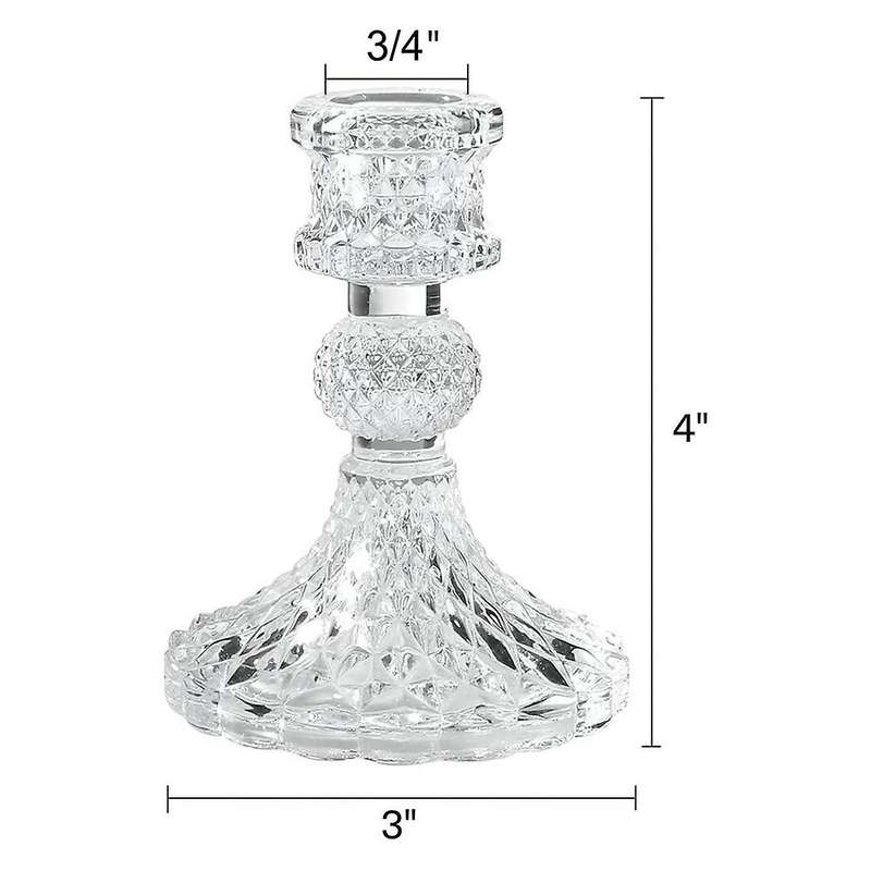 Transparent Candle Holder Glass Cone Christmas Party Celebration