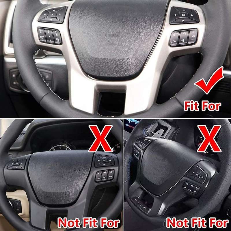 Car Steering Wheel Panel Cover Trim Frame Decorator,bright Silver