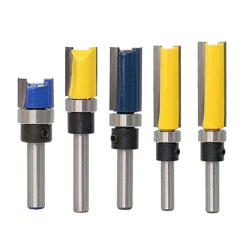 Straight Flush Trim Router Bit Set with 1/4inch Shank Bit (5pcs)