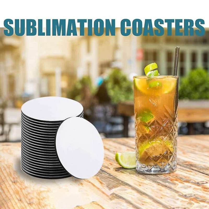 35pcs Round Sublimation Blank Coasters Sublimation Blank Cup Mat