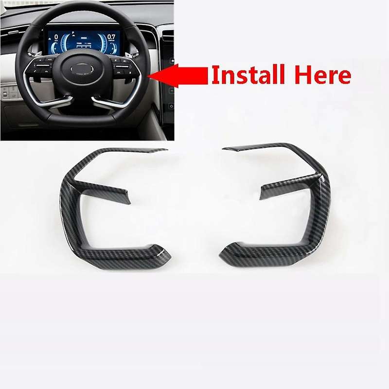 Car Carbon Fiber Steering Wheel Sequin Trim for Hyundai Tucson Nx4