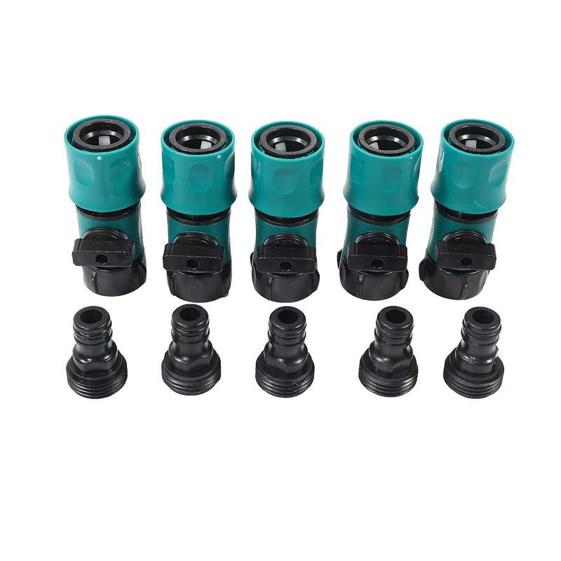 3/4 Inch Garden Hose Fitting Quick Connector Switch (5 Sets/ 10 Pack)